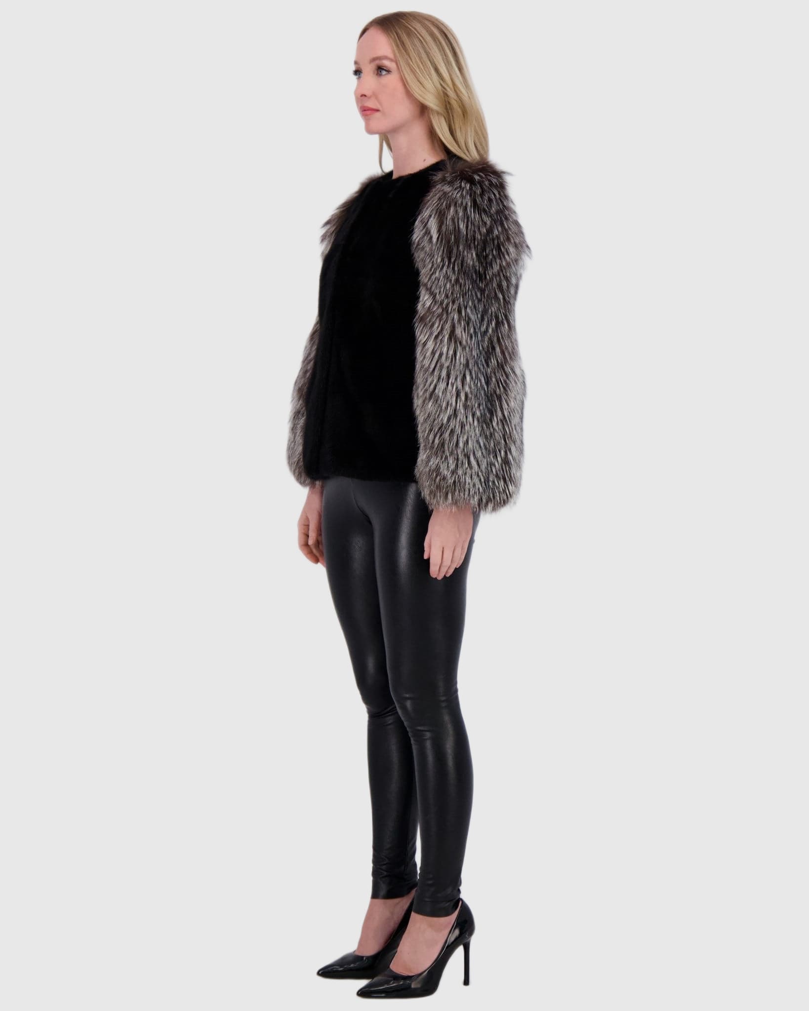 #Color_BLACK/SILVER FOX