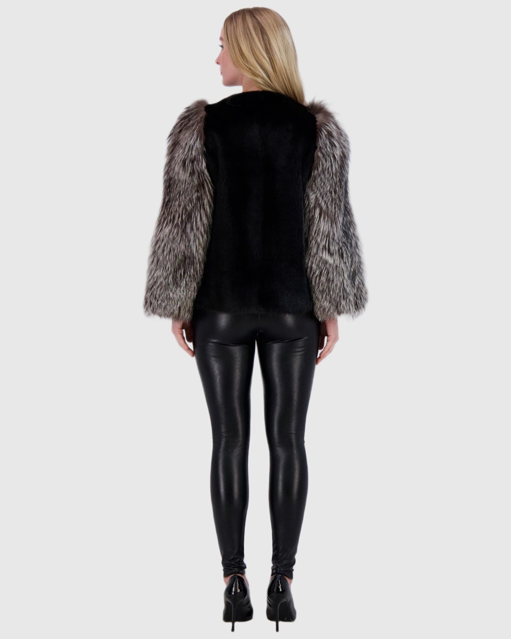 #Color_BLACK/SILVER FOX