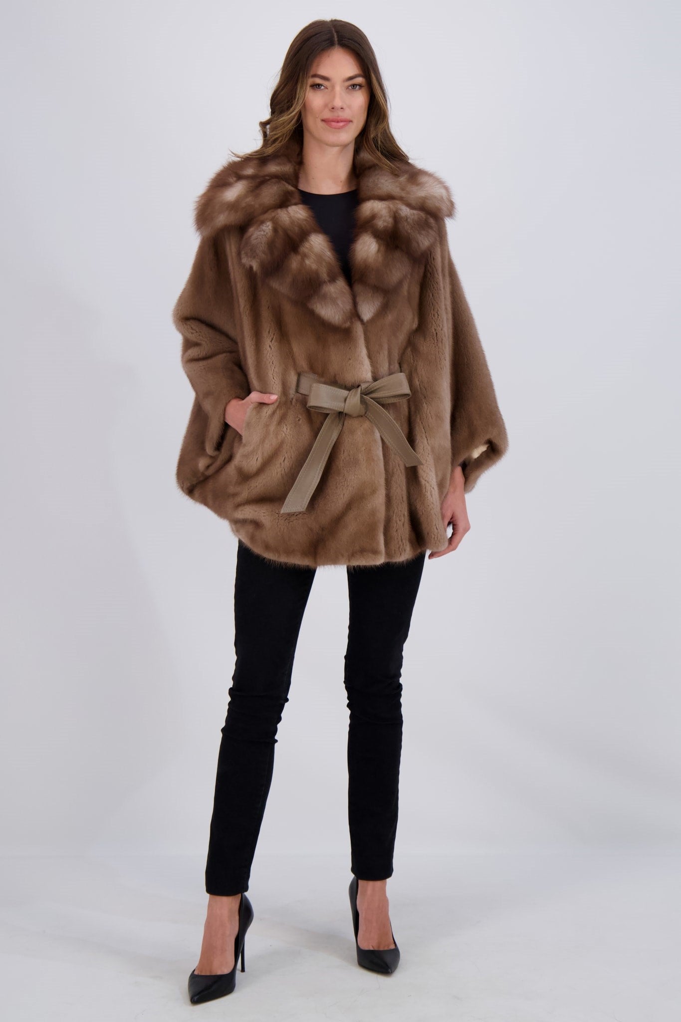 Mink Jacket with Stone Marten Collar