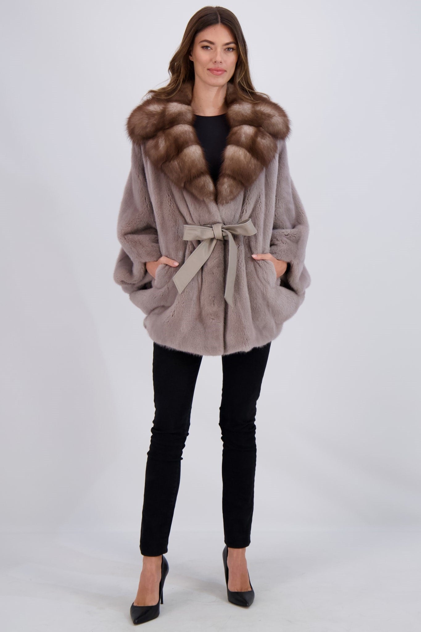 Mink Jacket with Stone Marten Collar