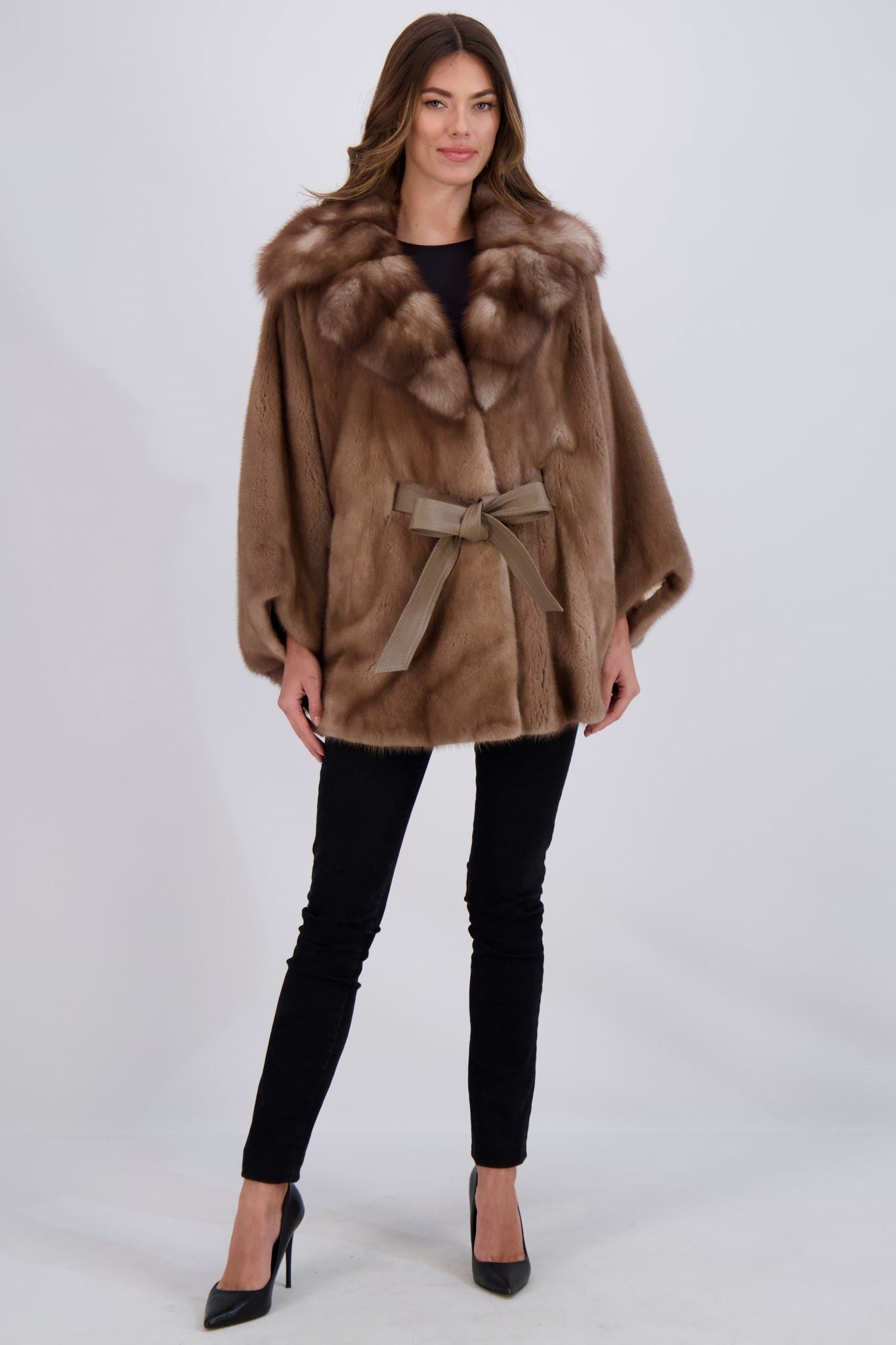 Mink Jacket with Stone Marten Collar