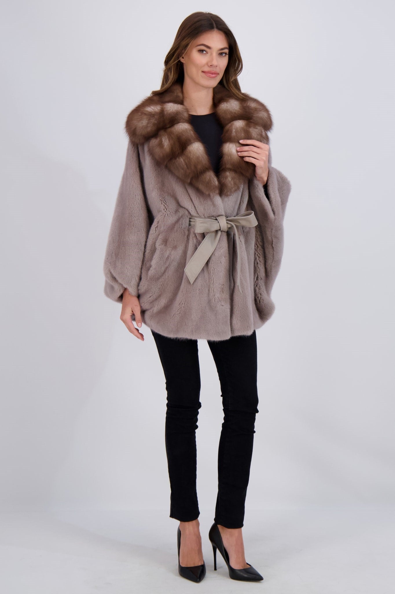 Mink Jacket with Stone Marten Collar