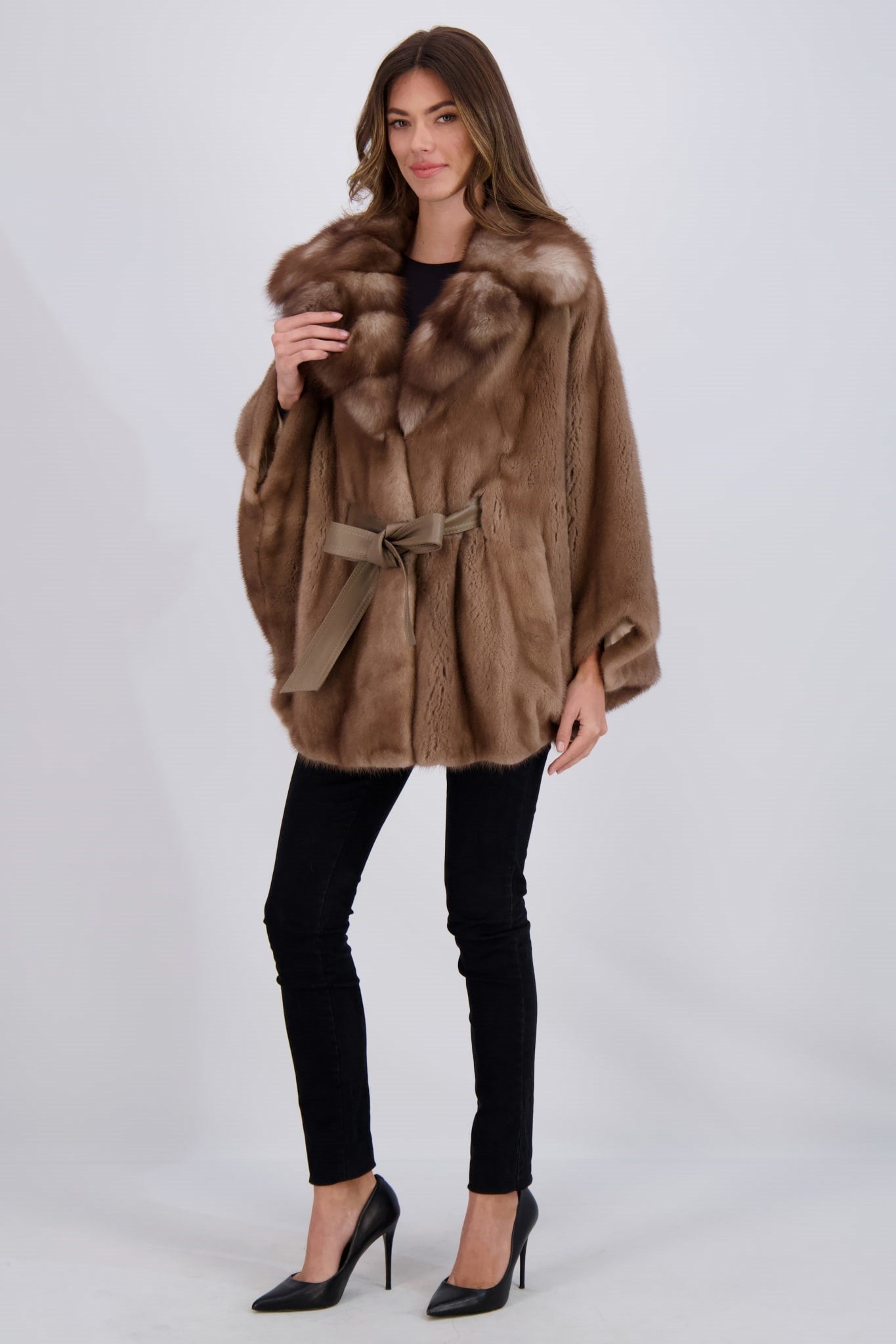 Mink Jacket with Stone Marten Collar