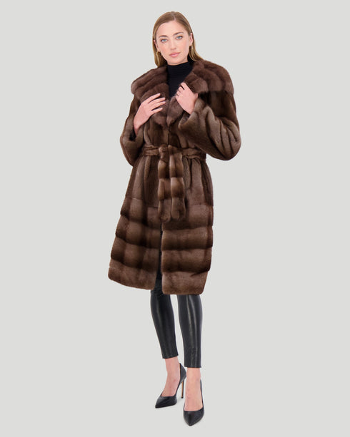 Mink Short Coat With Sable Shawl Collar