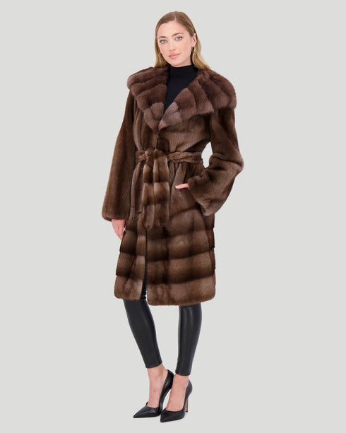 Mink Short Coat With Sable Shawl Collar