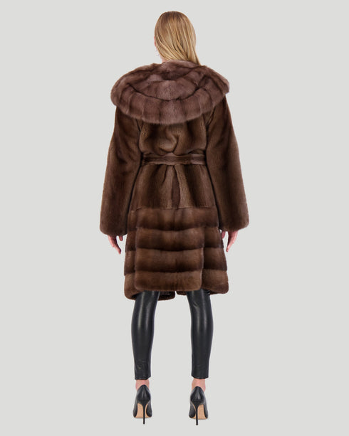 Mink Short Coat With Sable Shawl Collar