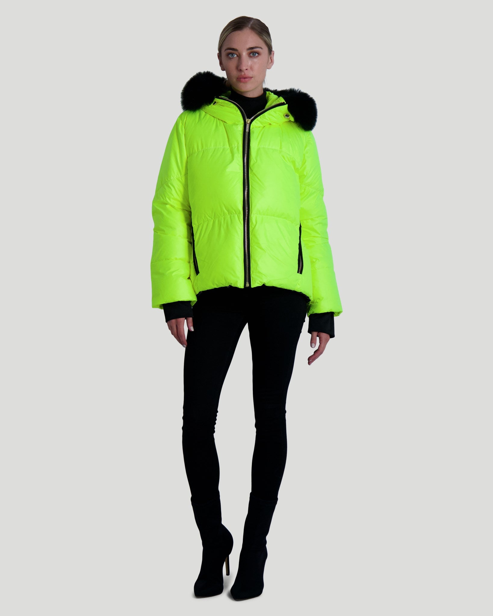 Neon green parka best sale