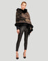 Printed Cashmere Stole With Fox Tape Top And Bottom