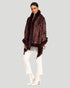 Printed Cashmere Stole With Fox Tape Top And Bottom