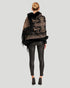 Printed Cashmere Stole With Fox Tape Top And Bottom