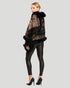 Printed Cashmere Stole With Fox Tape Top And Bottom