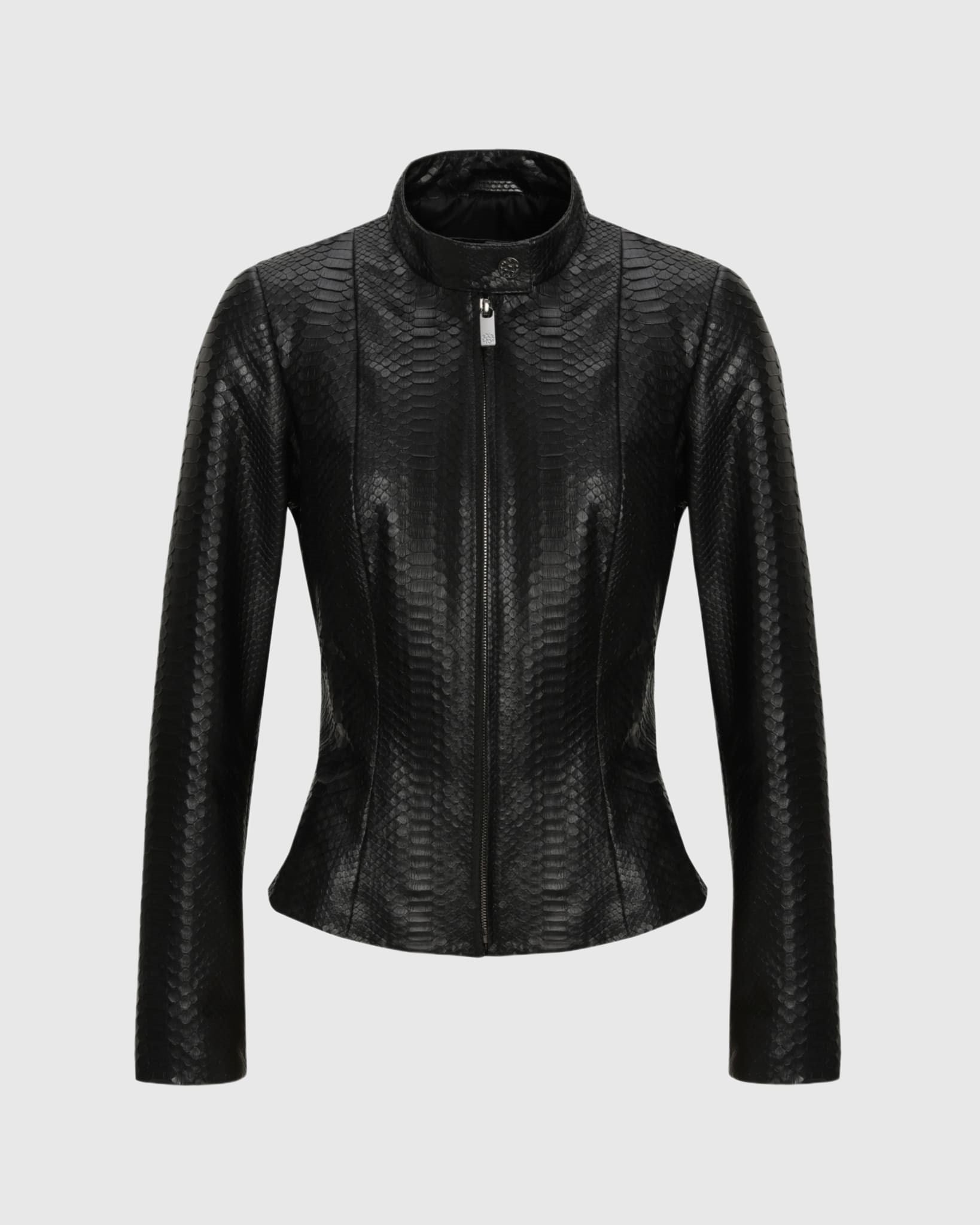 PYTHON LEATHER ZIP JACKET