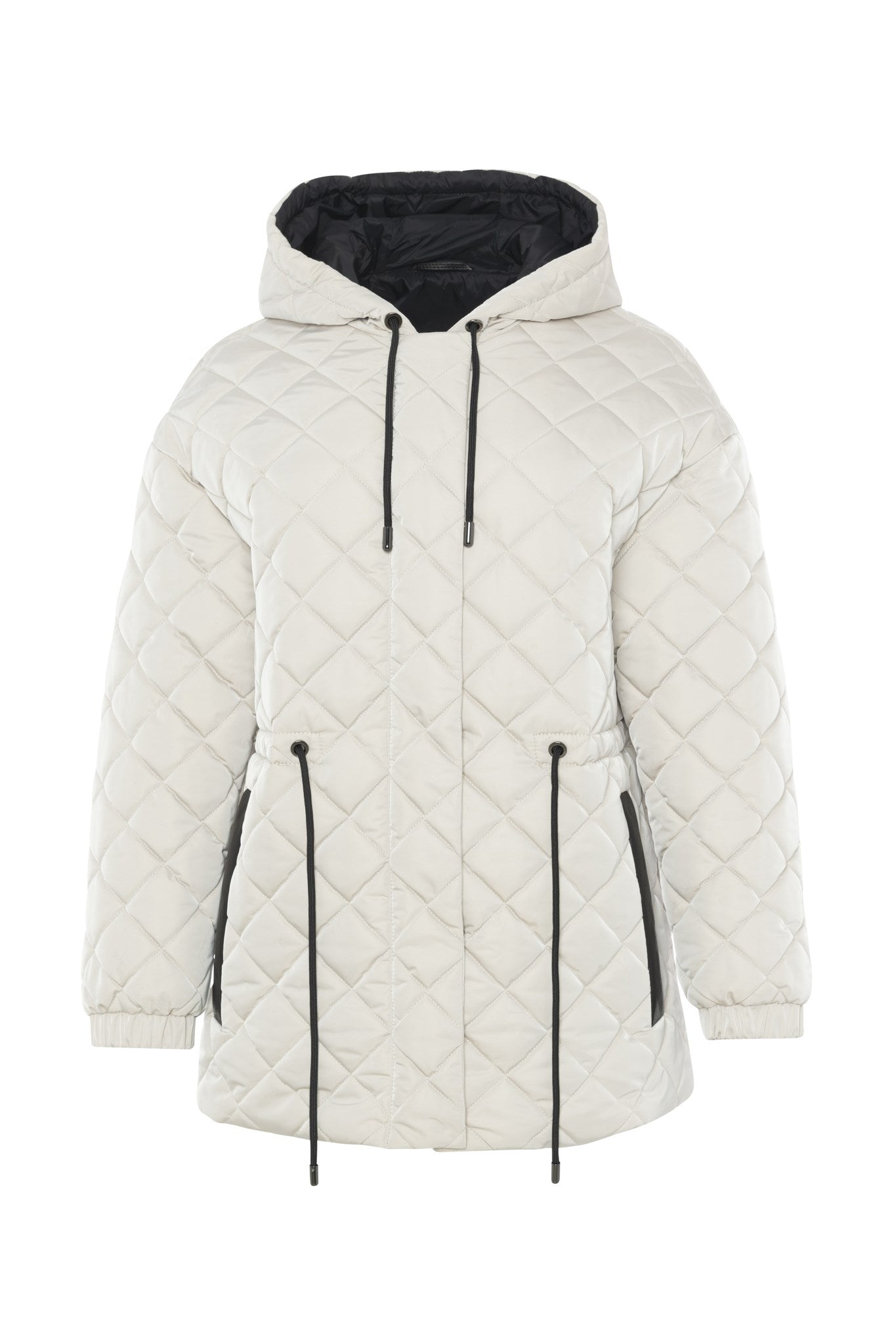 Quilted Fabric Zip Jacket with Hood