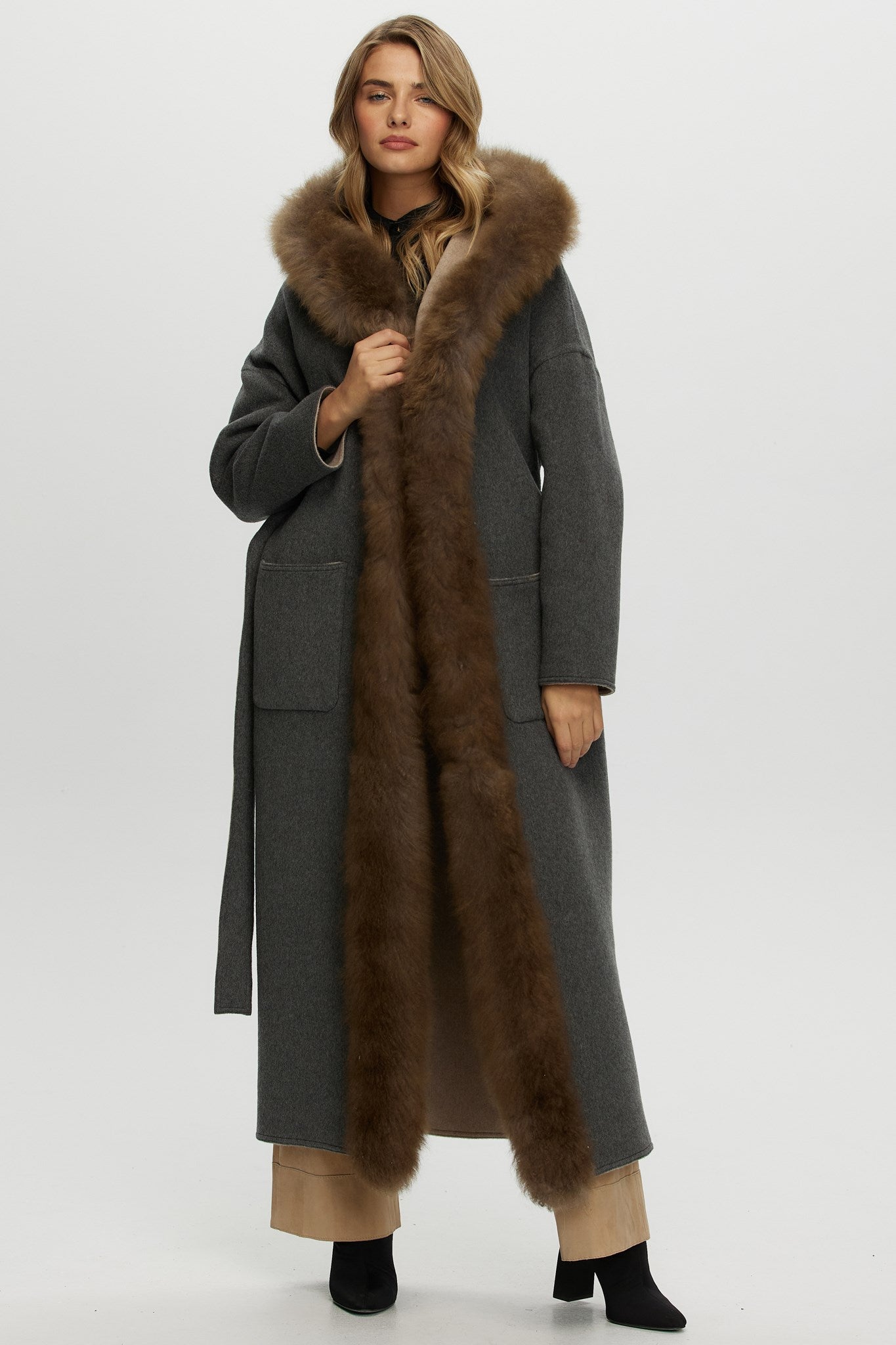 Reversible Parka Crafted From Loro Piana Cashmere with Select Cashmere Goat Trim