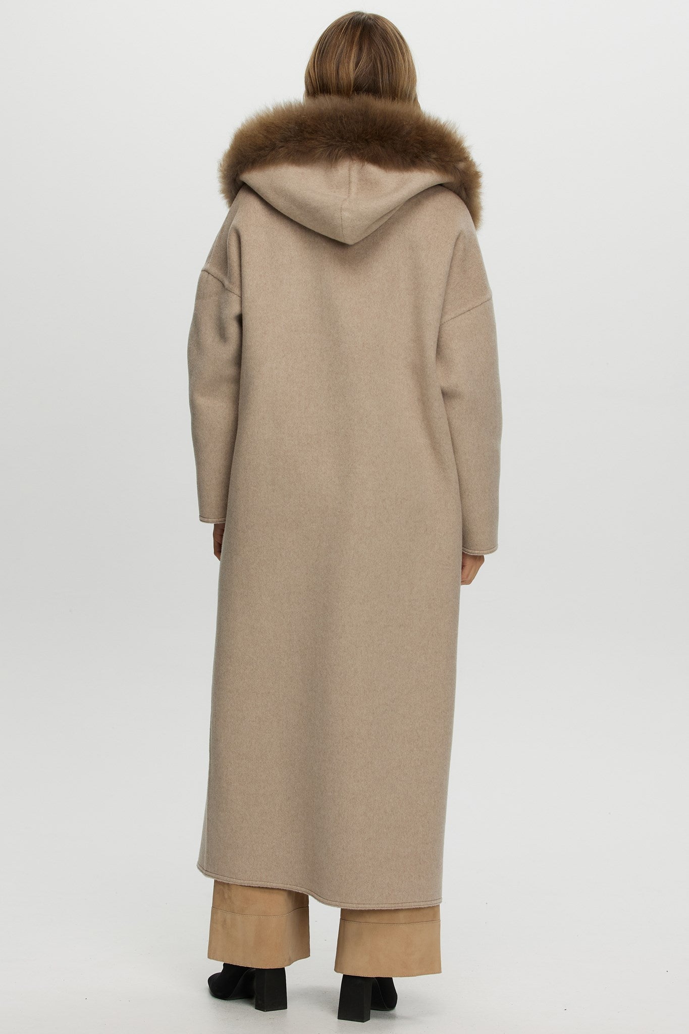 REVERSIBLE LORO PIANA CASHMERE PARKA WITH SELECT CASHMERE GOAT TRIM
