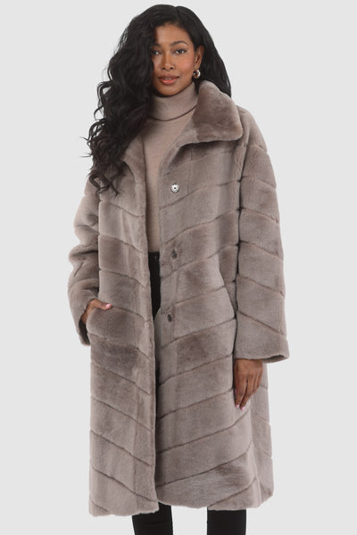 OVER SIZE ECO MOUTON COAT F グレージュ Ameri（アメリ）の「OVER SIZE ECO MOUTON COAT（ムートンコート