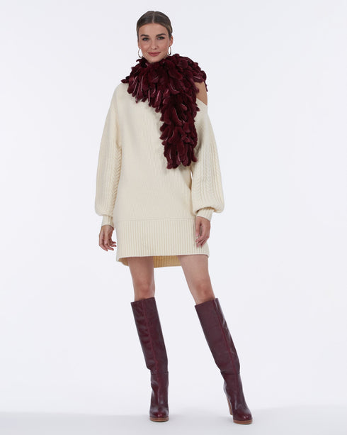 Rex Rabbit Knit Fringe Scarf