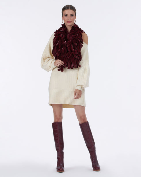 Rex Rabbit Knit Fringe Scarf