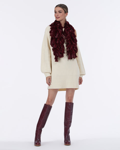 Rex Rabbit Knit Fringe Scarf
