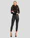 Sable Knit Infinity Scarf With Ruffles