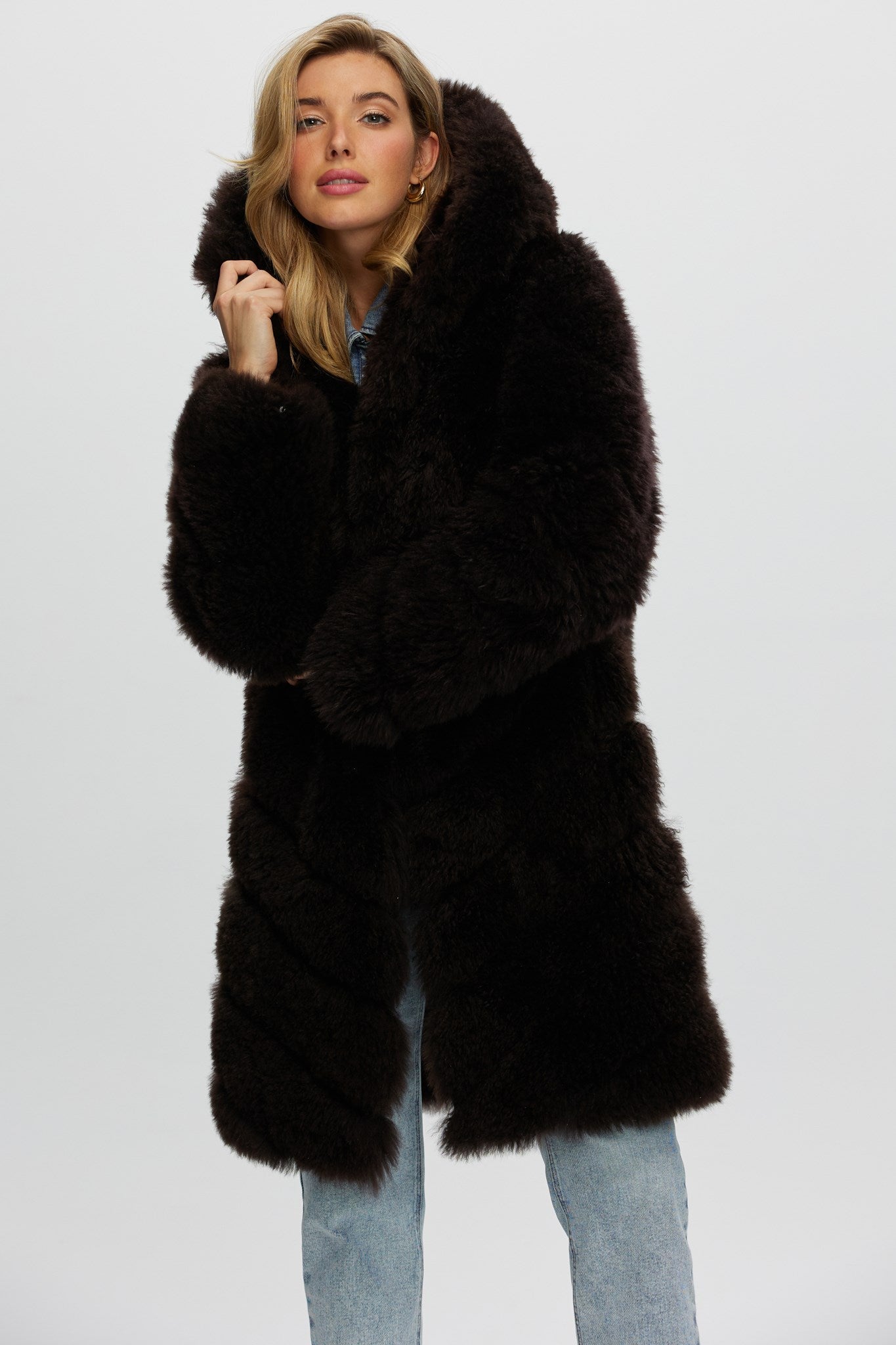 Select Cashmere Goat Diagonal Parka