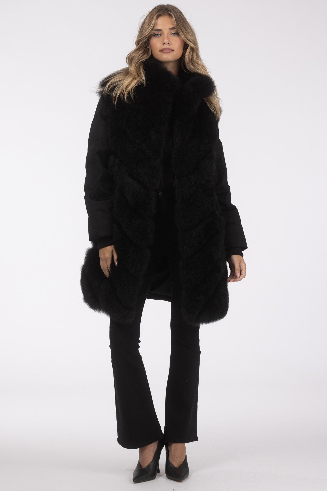 Diagonal Stroller Crafted From Select Cashmere Goat with Loro Piana Cashmere Sleeves and Back