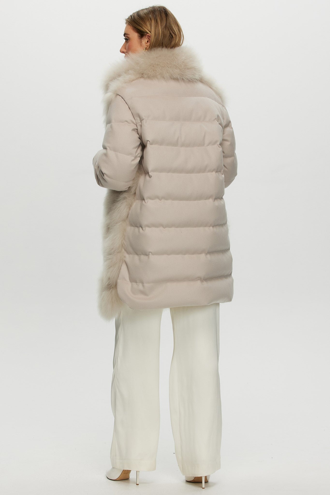 Diagonal Stroller Crafted From Select Cashmere Goat with Loro Piana Cashmere Sleeves and Back