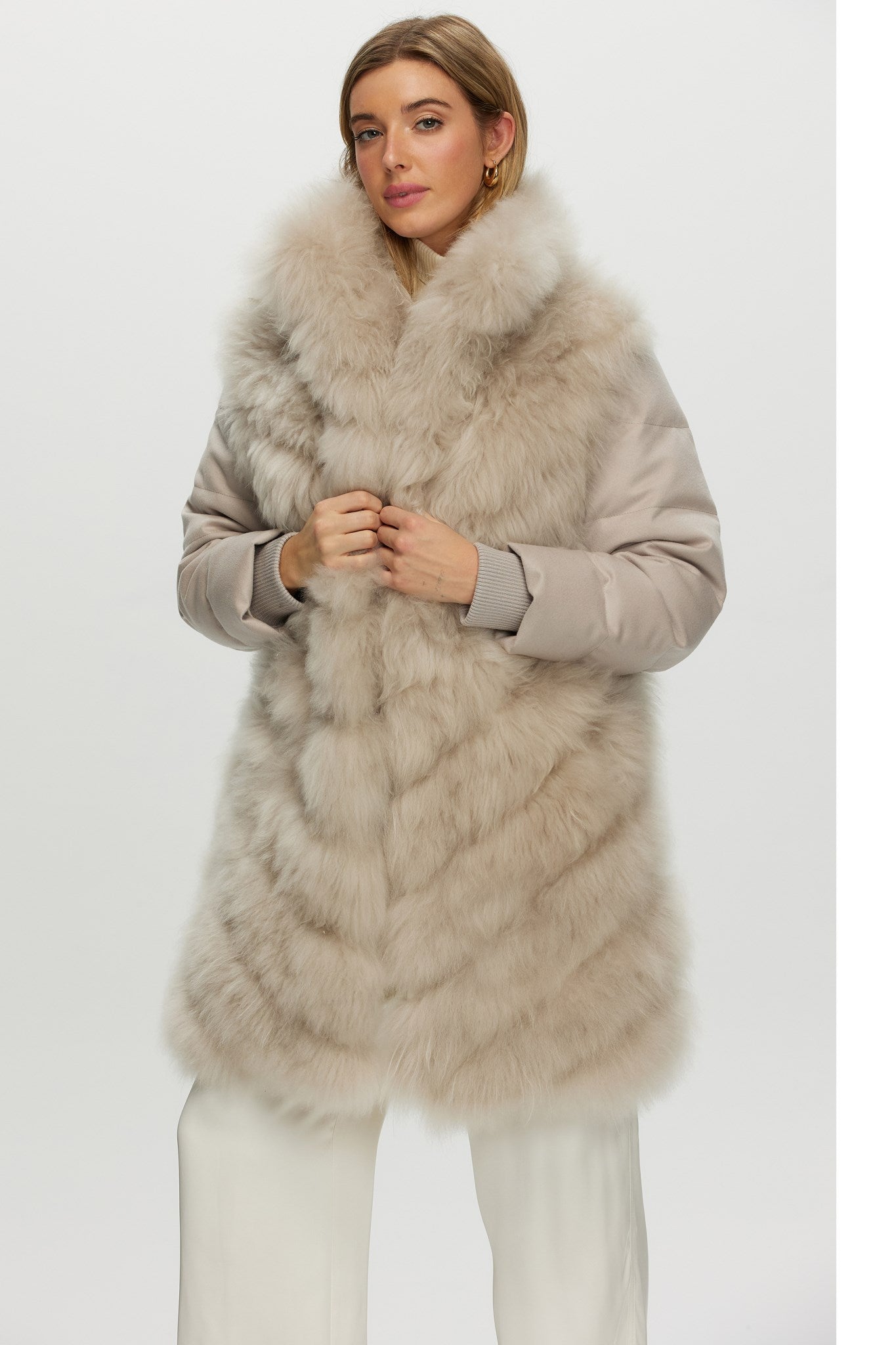 Diagonal Stroller Crafted From Select Cashmere Goat with Loro Piana Cashmere Sleeves and Back