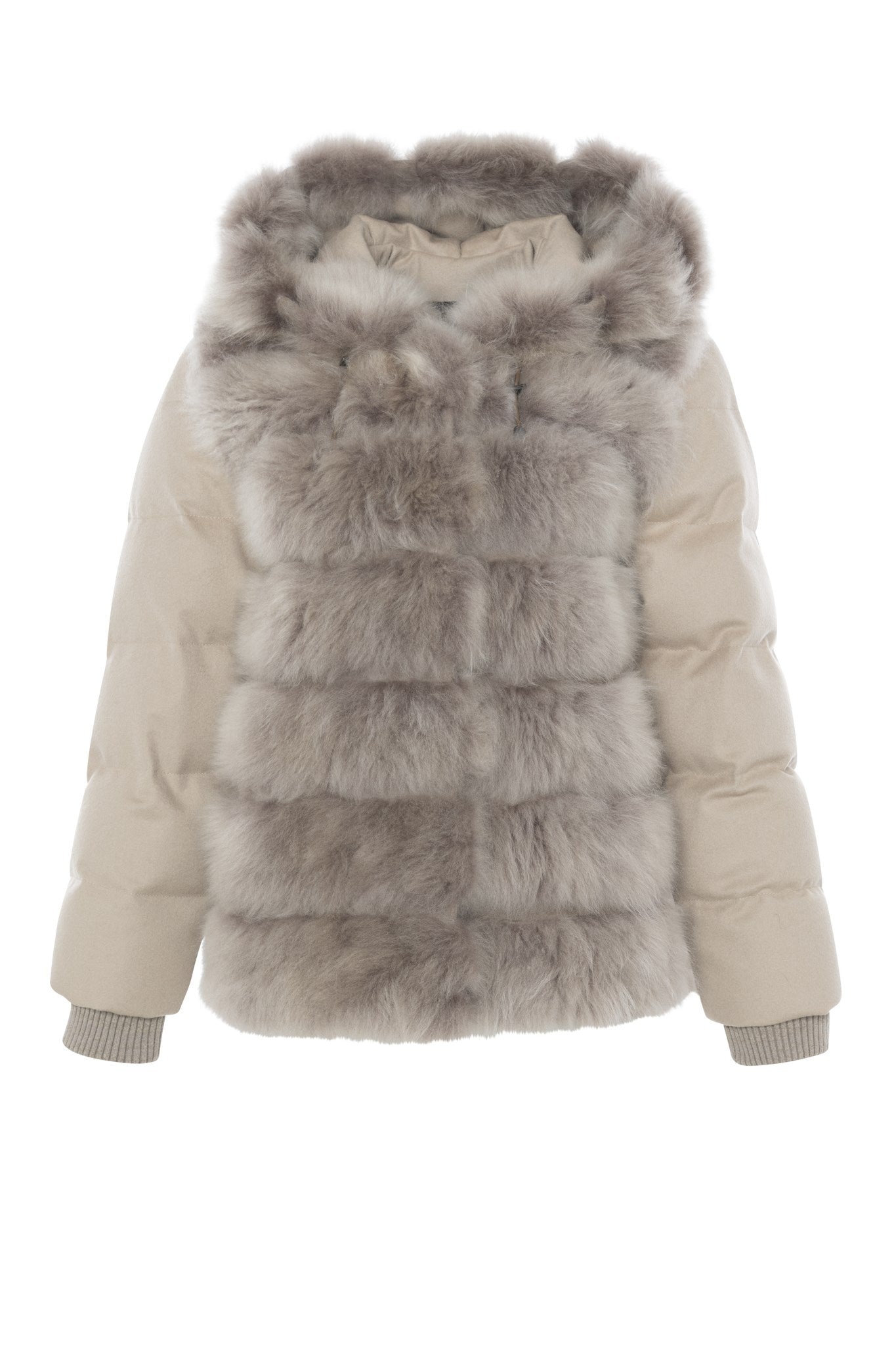 Quilted Down Parka Crafted From Select Cashmere Goat with Loro Piana Cashmere Sleeves and Back