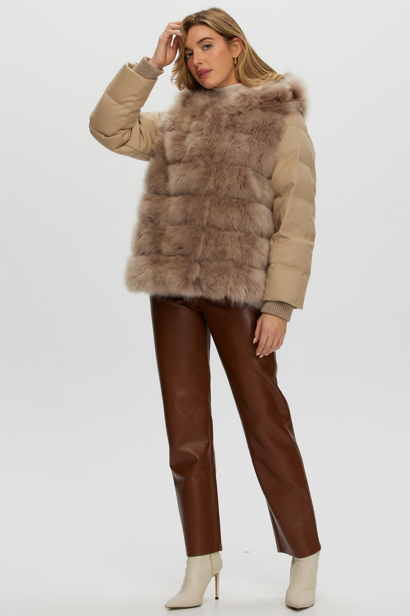 Quilted Down Parka Crafted From Select Cashmere Goat with Loro Piana Cashmere Sleeves and Back