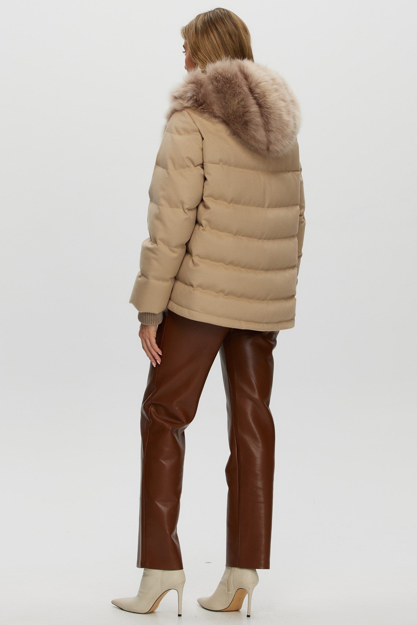 Quilted Down Parka Crafted From Select Cashmere Goat with Loro Piana Cashmere Sleeves and Back