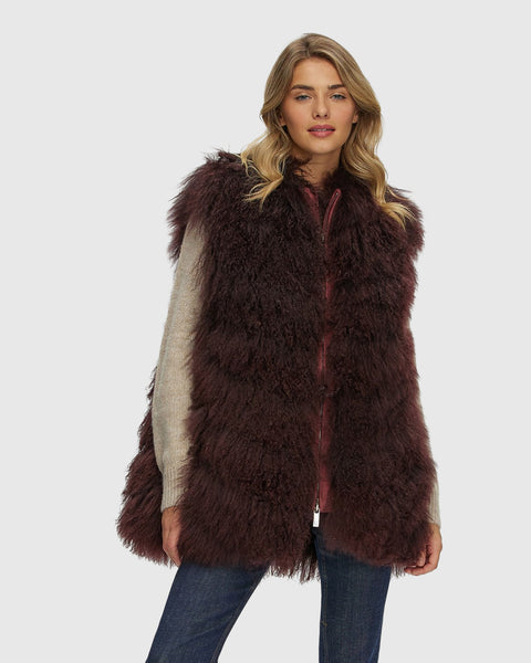 Select Mongolian Goat Zip Vest