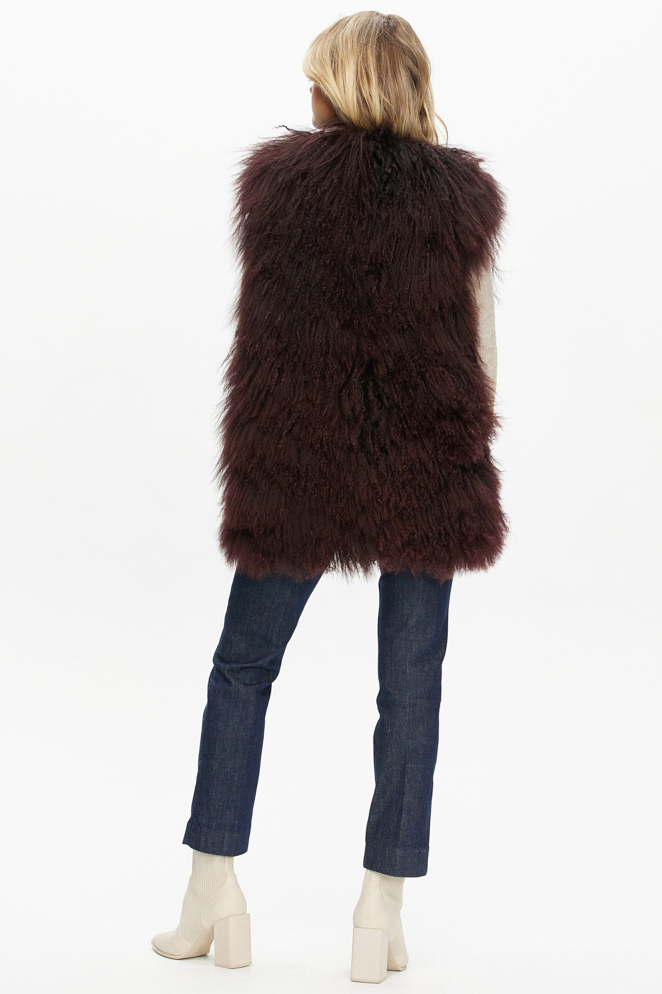 Select Mongolian Goat Zip Vest