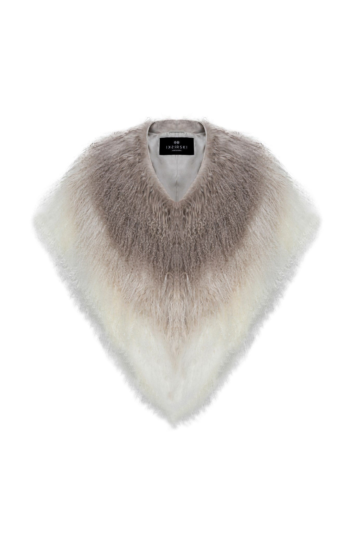 Grey and White Mongolian lamb Fur outlet Wrap