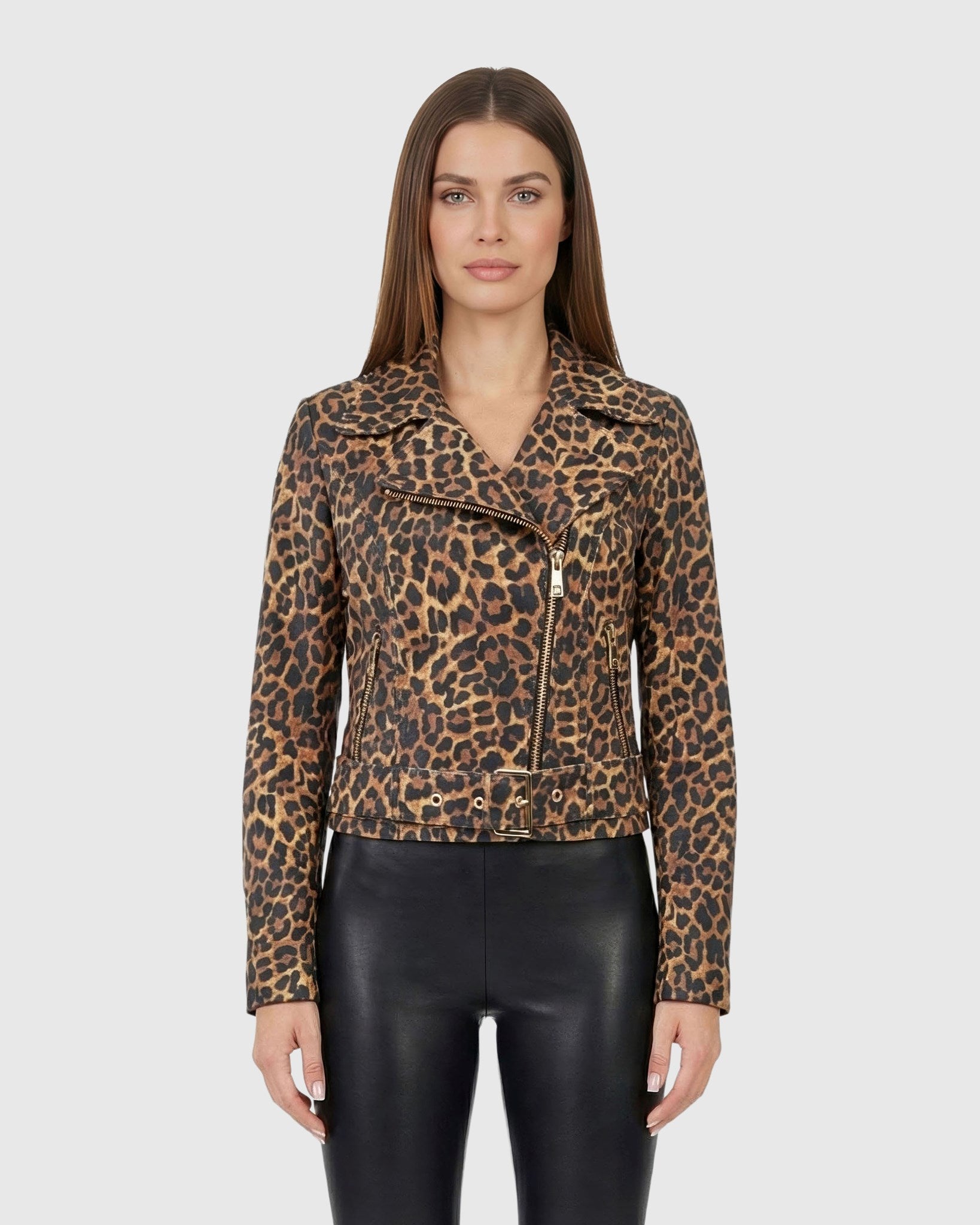 Select Nappa Leather Zip Moto Jacket