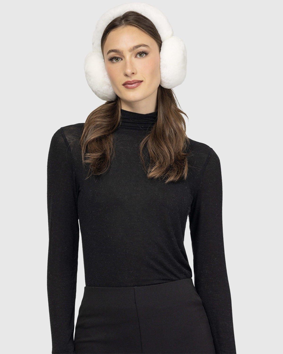SELECT SHEARLING LAMB EARMUFFS WITH SHEARLING LAMB COVERED BAND