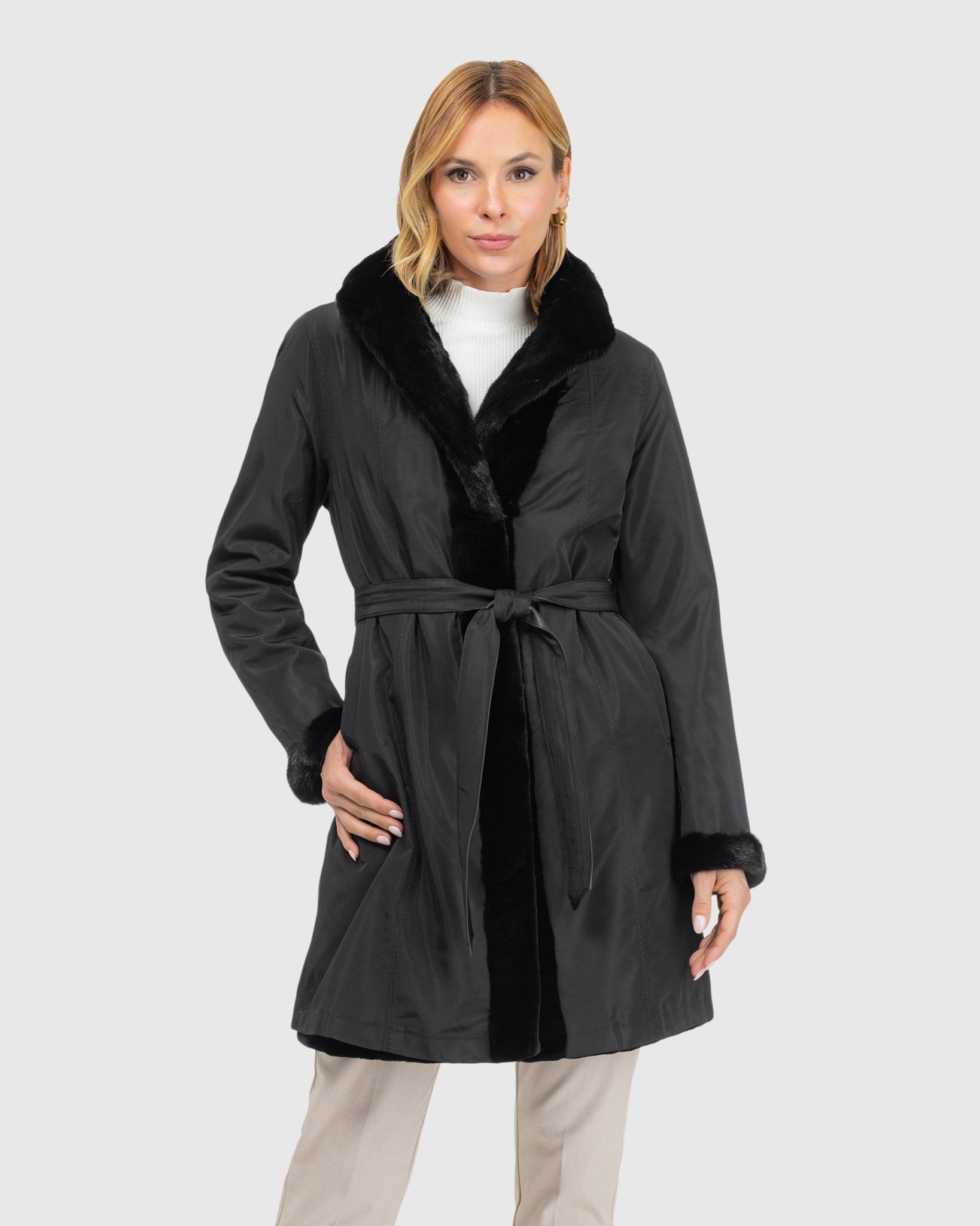 Sheared Mink Reversible Short Coat