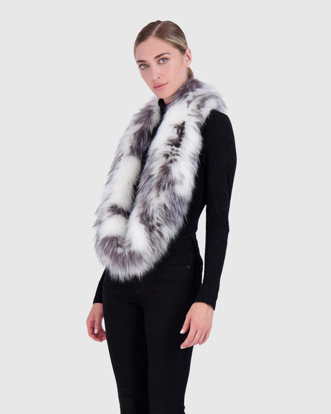 Silver Fox Infinity Knit Scarf