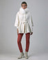 Wool Belted Cape With Shadow Fox Collar