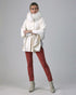 Wool Belted Cape With Shadow Fox Collar