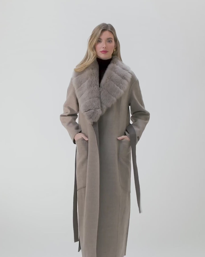 Double-Face Coat Crafted From Loro Piana Cashmere and Wool with Detach